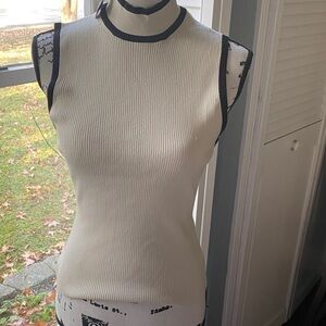 Express Ribbed Tank Top with Black Trim